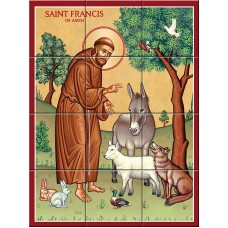 Ceramic Tile Murals Religious Catholic Saint Francisco de Asis (18 X 24 inches)   273212068863